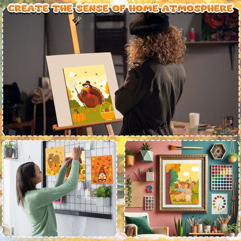 Sherr 20 Pcs Stretched Pre Drawn Canvas Afro Queen Black Art for Painting for Adults Outline Pre Drawn Stretched Cotton Canvas to Paint Party Set, 8 x 10'' (Autumn) - Image 5